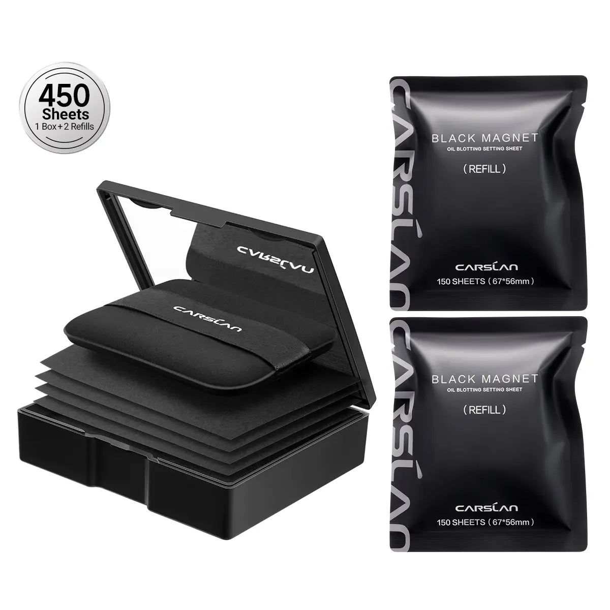 CARSLAN Black Magnet Oil Blotting Setting Sheet