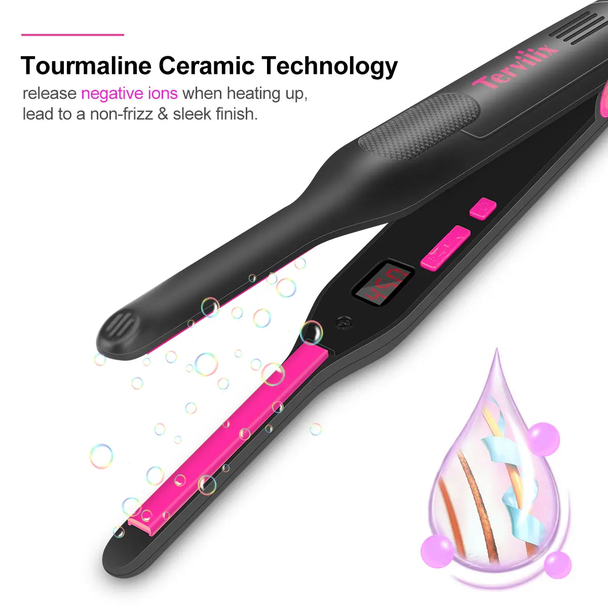 Terviiix Pencil Flat Iron, Small Flat Irons for Short Hair, Beard and Pixie Cut