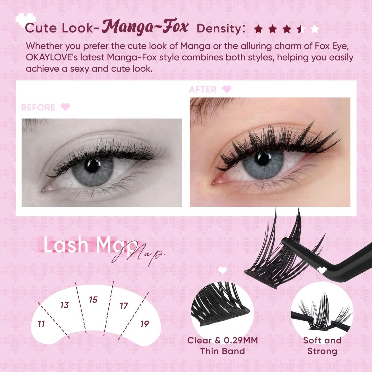 OKAYLOVE Manga-Fox Lash Clusters Kit