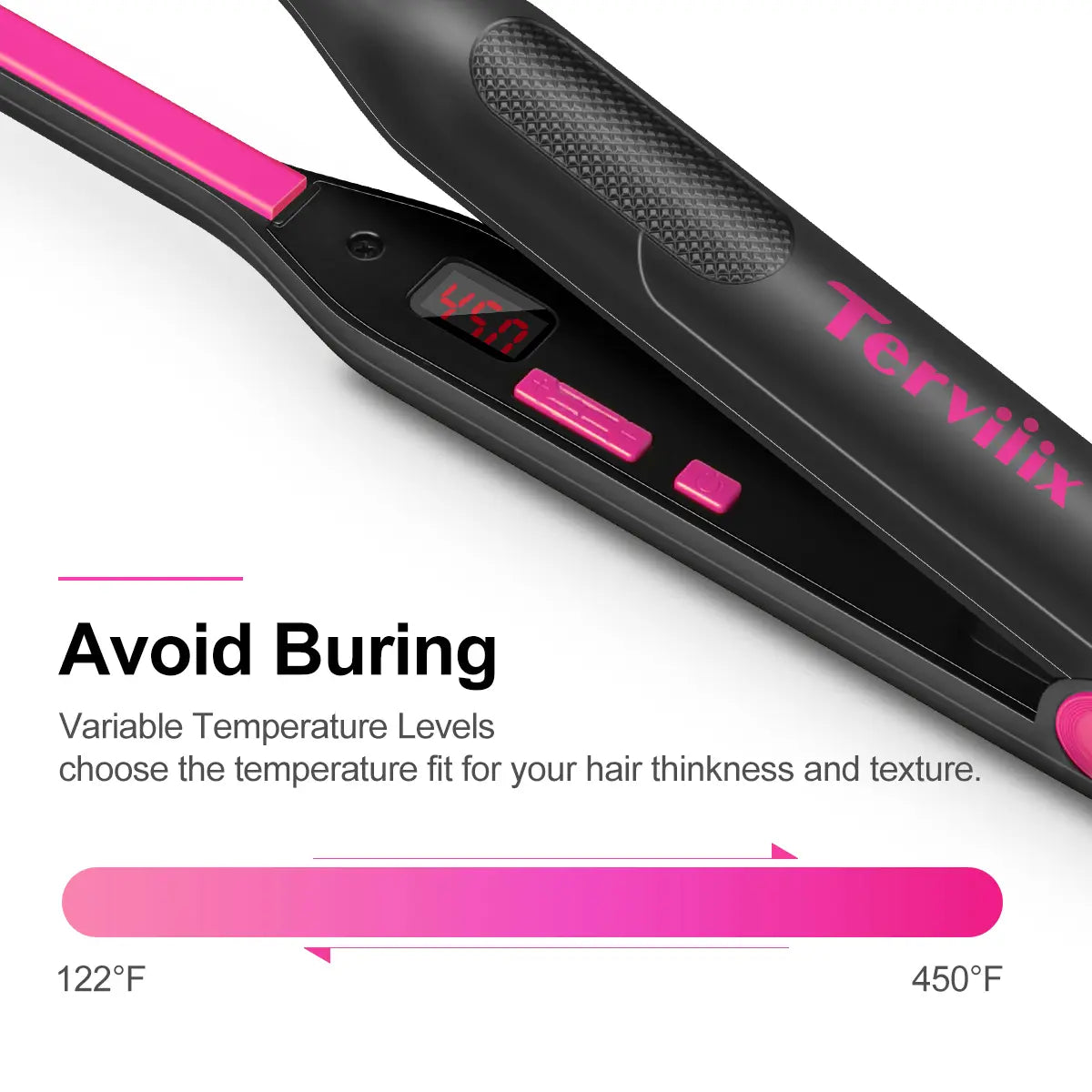 Terviiix Pencil Flat Iron, Small Flat Irons for Short Hair, Beard and Pixie Cut
